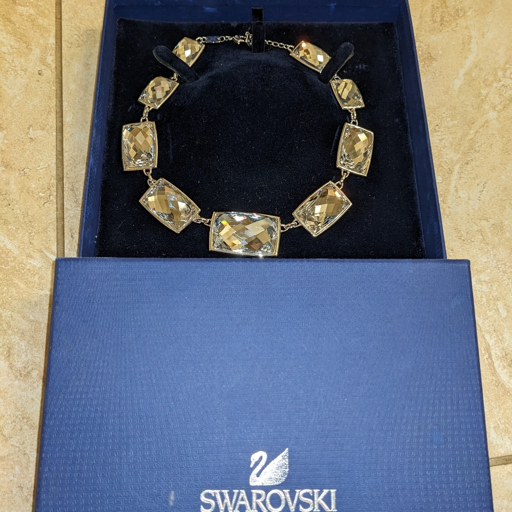 Swarovski Gold Crystal Statement Necklace